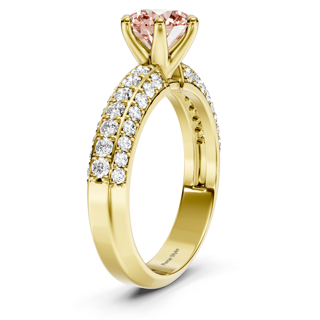 1.60 - 4.60 CT Round Cut Fancy Pink Diamonds - Engagement Ring - Primestyle.com