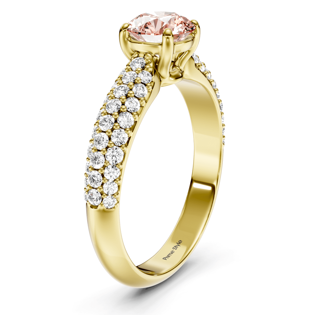 1.50 - 4.50 CT Round Cut Fancy Pink Diamonds - Engagement Ring - Primestyle.com