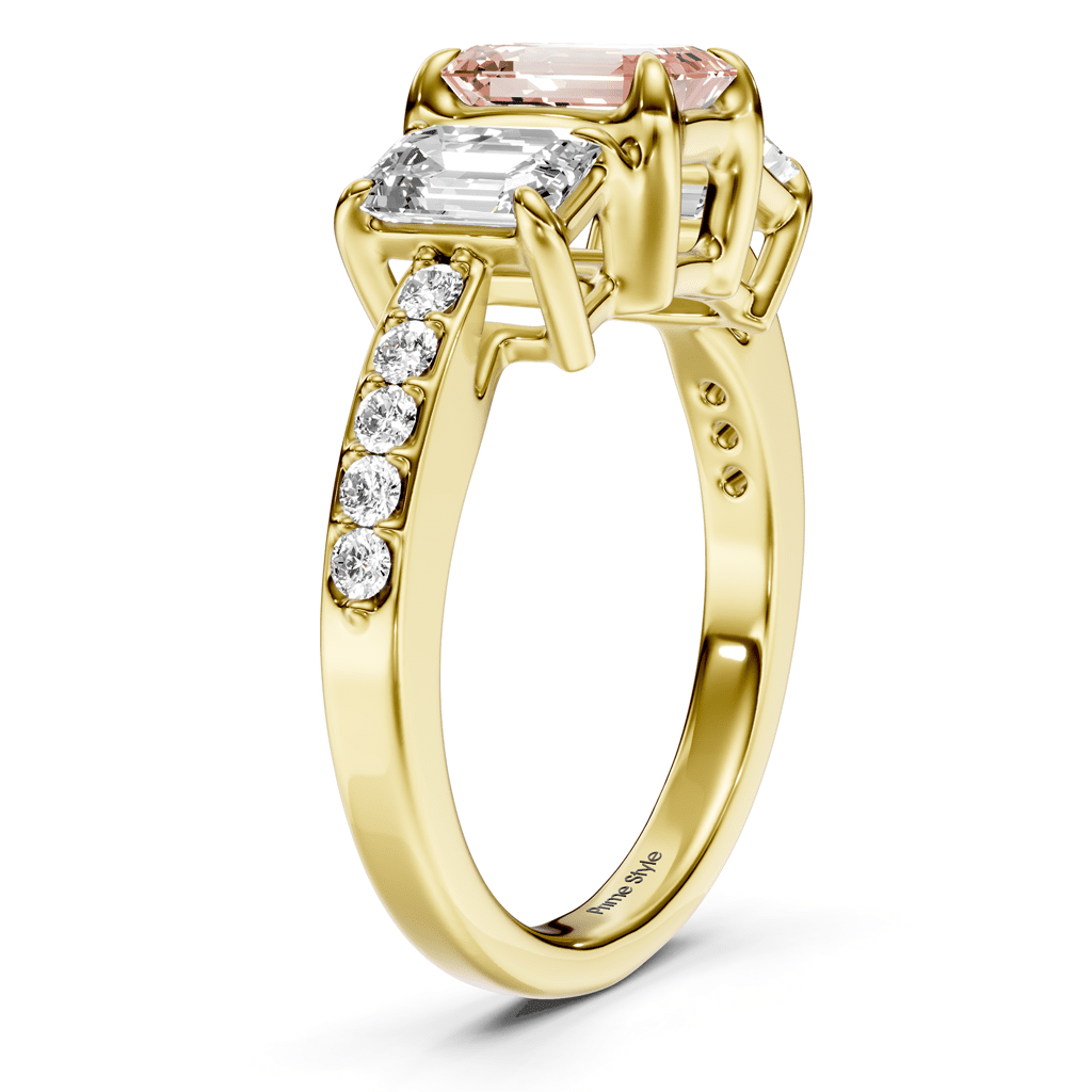 2.15-5.15 CT Emerald & Round Cut Fancy Pink Diamonds - Engagement Ring