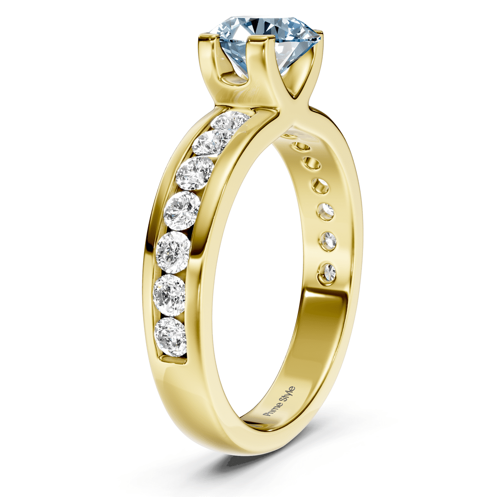 1.60-4.60 CT Round Cut Fancy Blue Diamonds - Engagement Ring