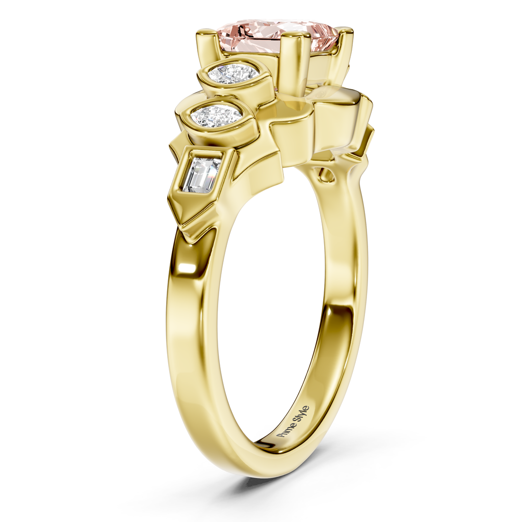 1.25-4.25 CT Baguette & Marquise & Princess Cut Fancy Pink Diamonds - Engagement Ring