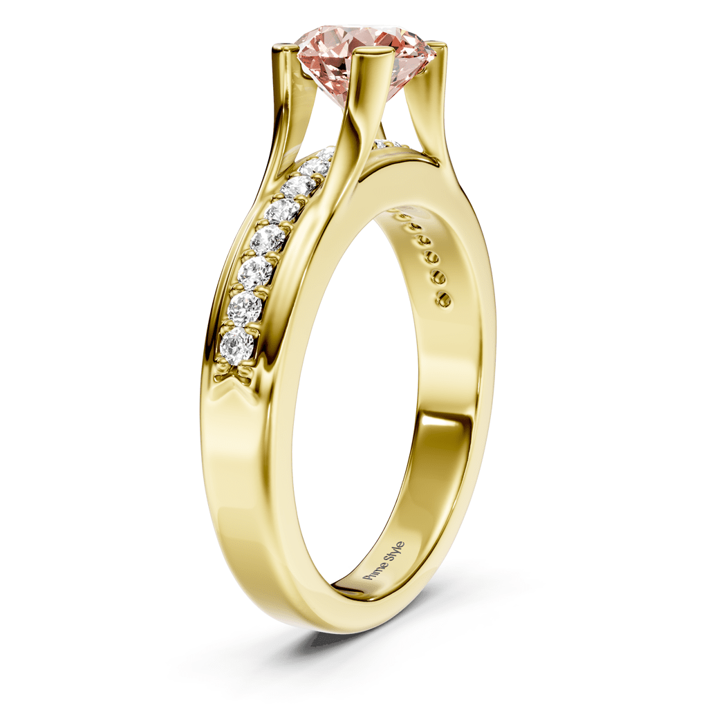 1.25 - 4.25 CT Round Cut Fancy Pink Diamonds - Engagement Ring - Primestyle.com
