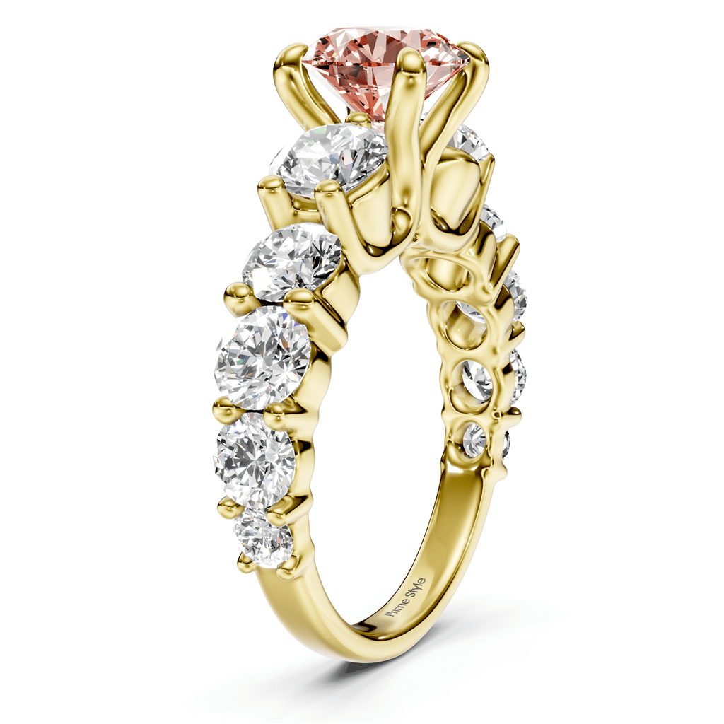 3.50-6.50 CT Round Cut Fancy Pink Diamonds - Engagement Ring