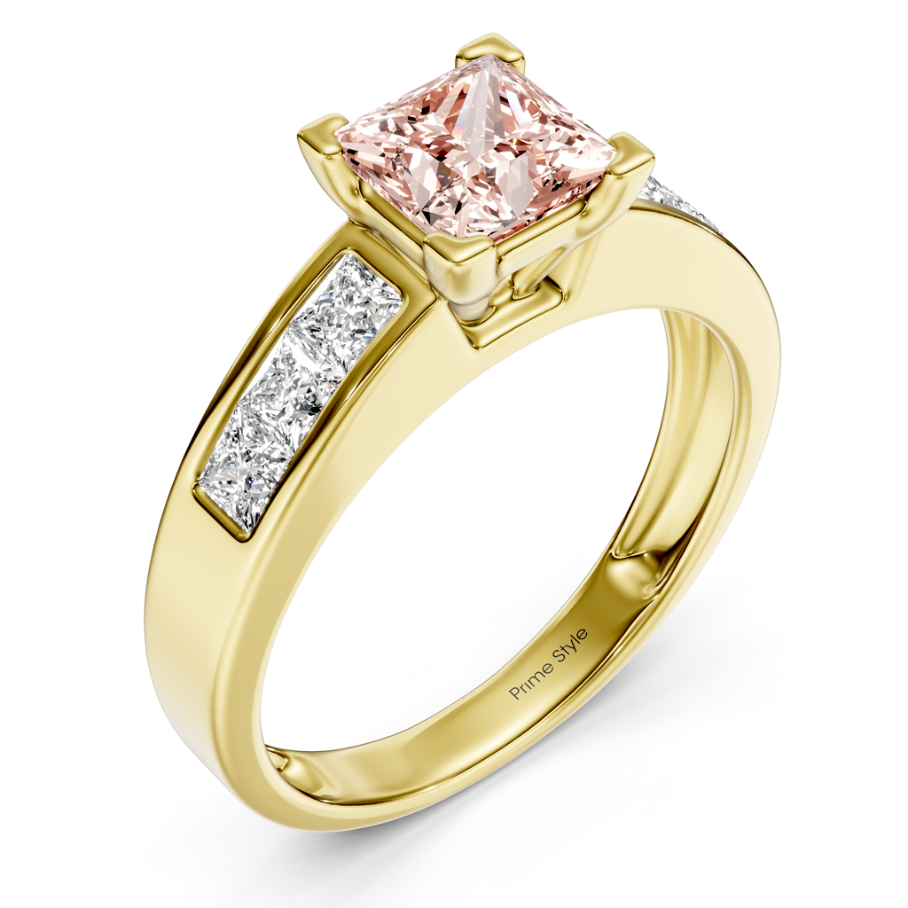 1.80-4.80 CT Princess Cut Fancy Pink Diamonds - Engagement Ring