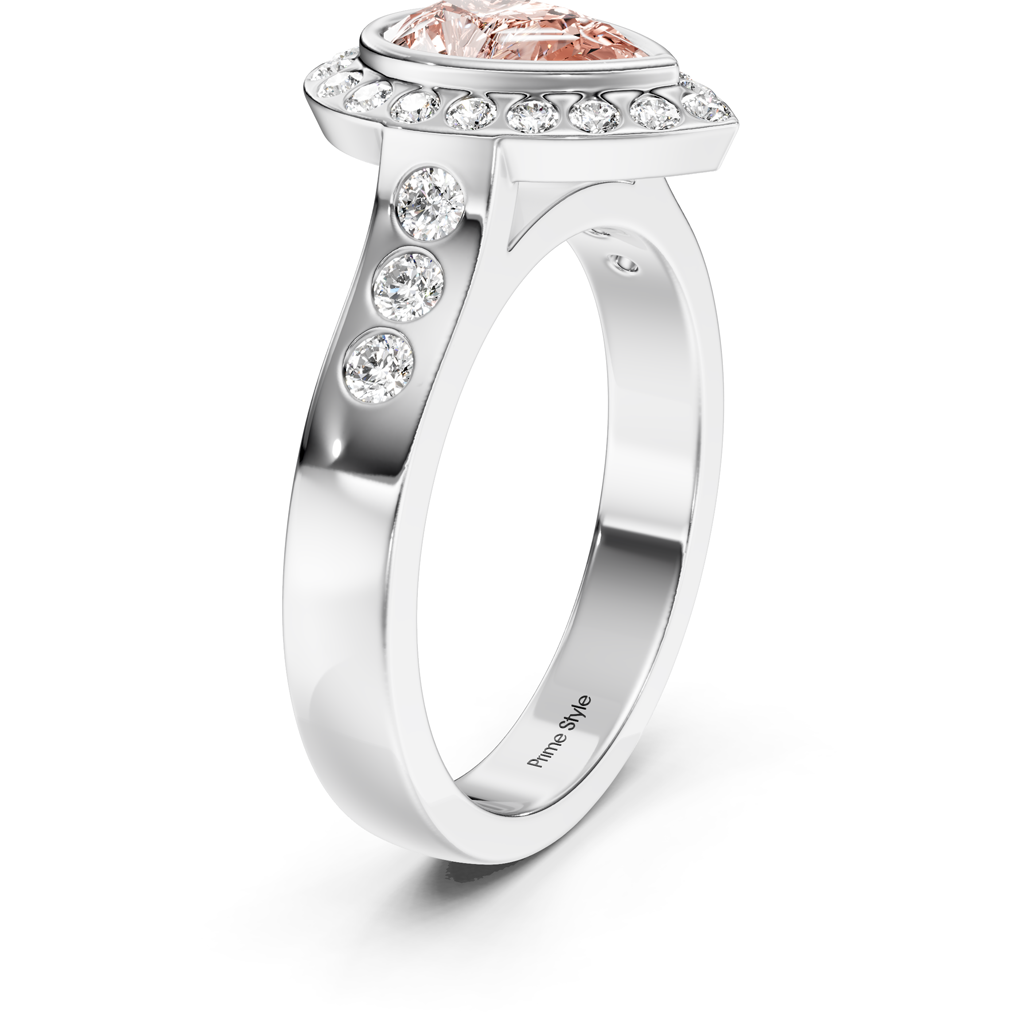 1.38-4.38 CT Pear & Round Cut Fancy Pink Diamonds - Engagement Ring