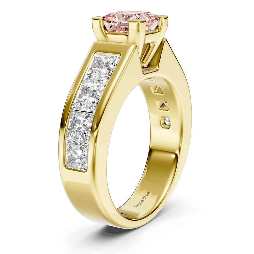 3.30-6.30 CT Princess Cut Fancy Pink Diamonds - Engagement Ring