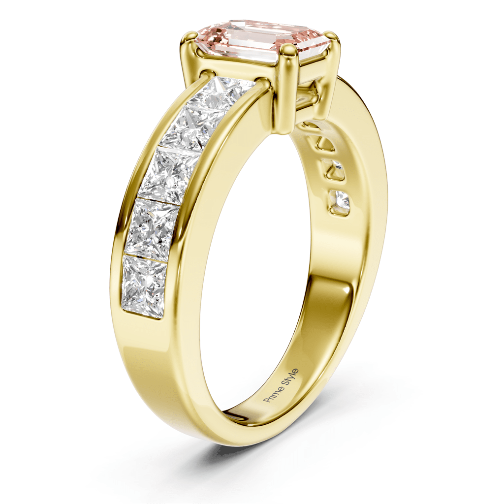 2.50 - 5.50 CT Emerald & Princess Cut Fancy Pink Diamonds - Engagement Ring - Primestyle.com