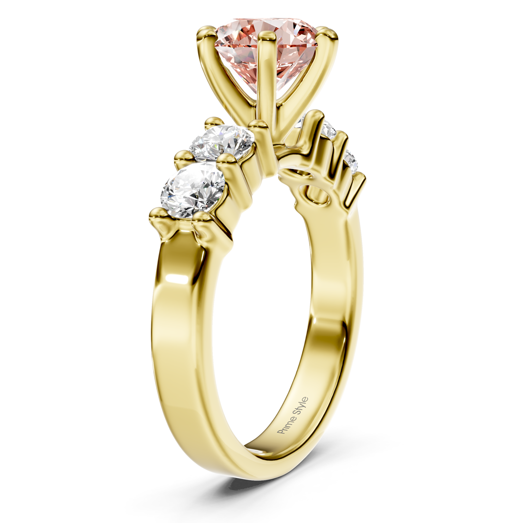 1.60-4.60 CT Round Cut Fancy Pink Diamonds - Engagement Ring