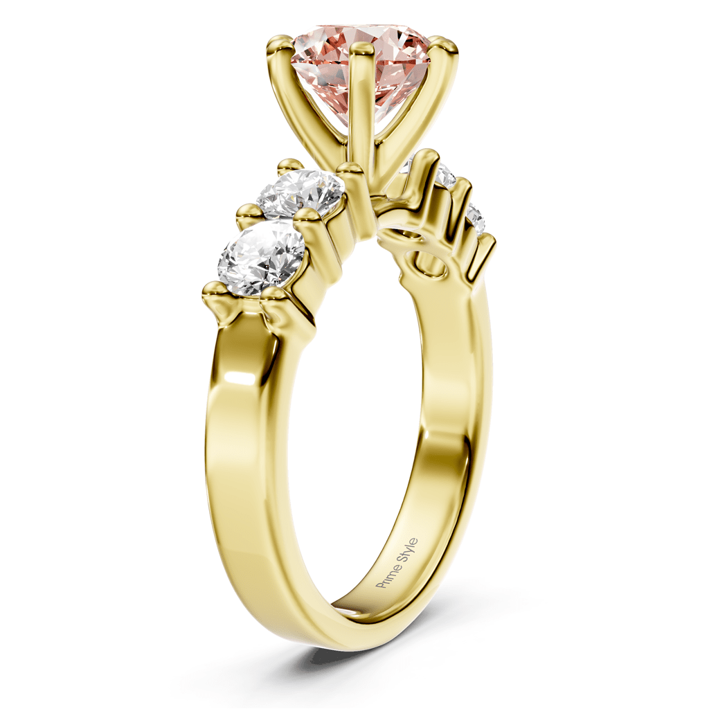 1.60 - 4.60 CT Round Cut Fancy Pink Diamonds - Engagement Ring - Primestyle.com