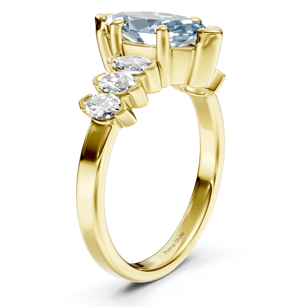 2.00-5.00 CT Marquise Cut Fancy Blue Diamonds - Engagement Ring