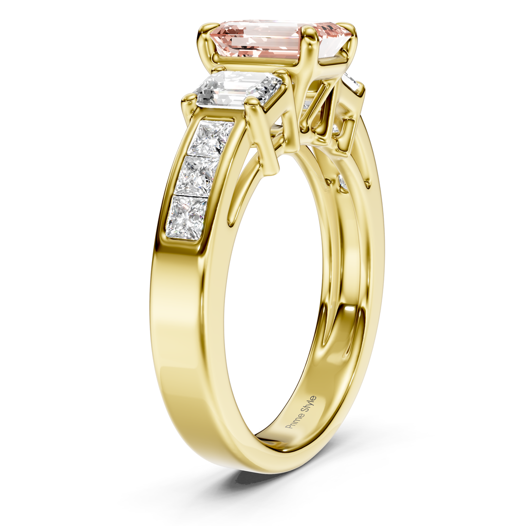 2.20-5.20 CT Emerald & Princess Cut Fancy Pink Diamonds - Engagement Ring