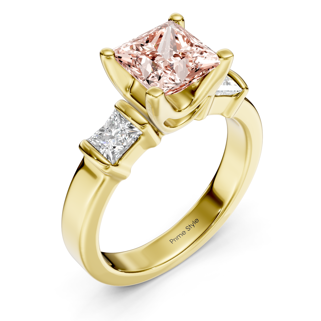 1.50-4.50 CT Princess Cut Fancy Pink Diamonds - Engagement Ring