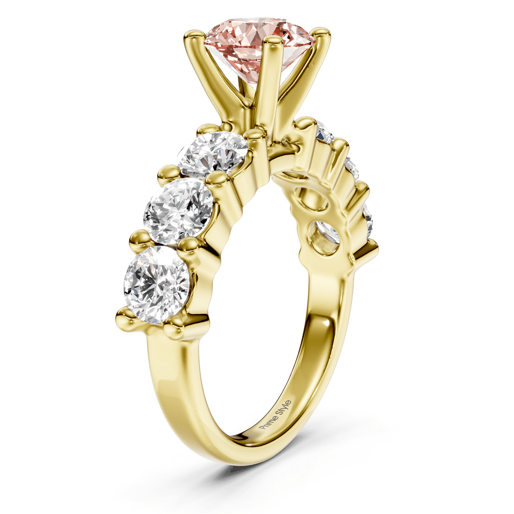 2.50-5.50 CT Round Cut Fancy Pink Diamonds - Engagement Ring