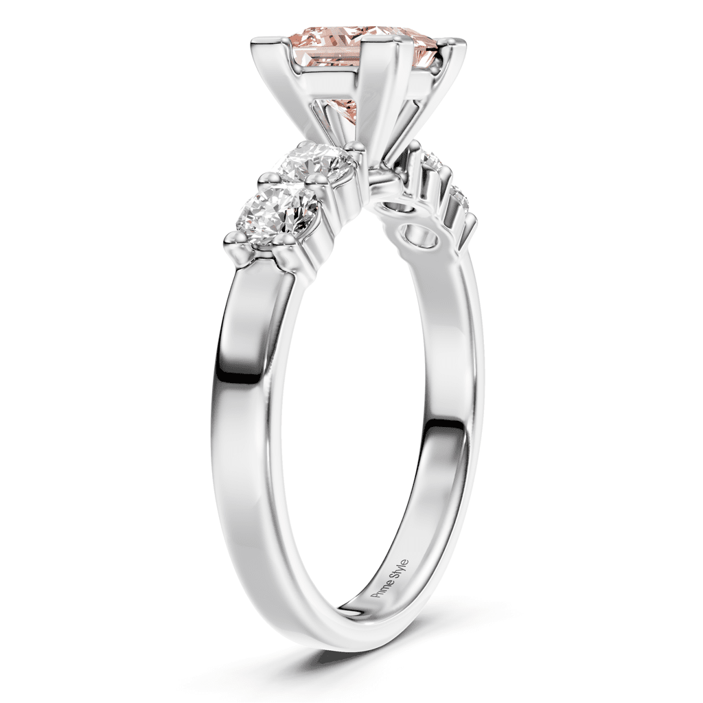 1.60 - 4.60 CT Princess & Round Cut Fancy Pink Diamonds - Engagement Ring - Primestyle.com