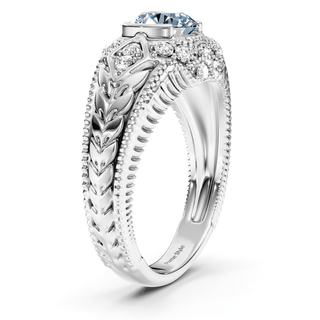 1.25-4.25 CT Round Cut Fancy Blue Diamonds - Engagement Ring