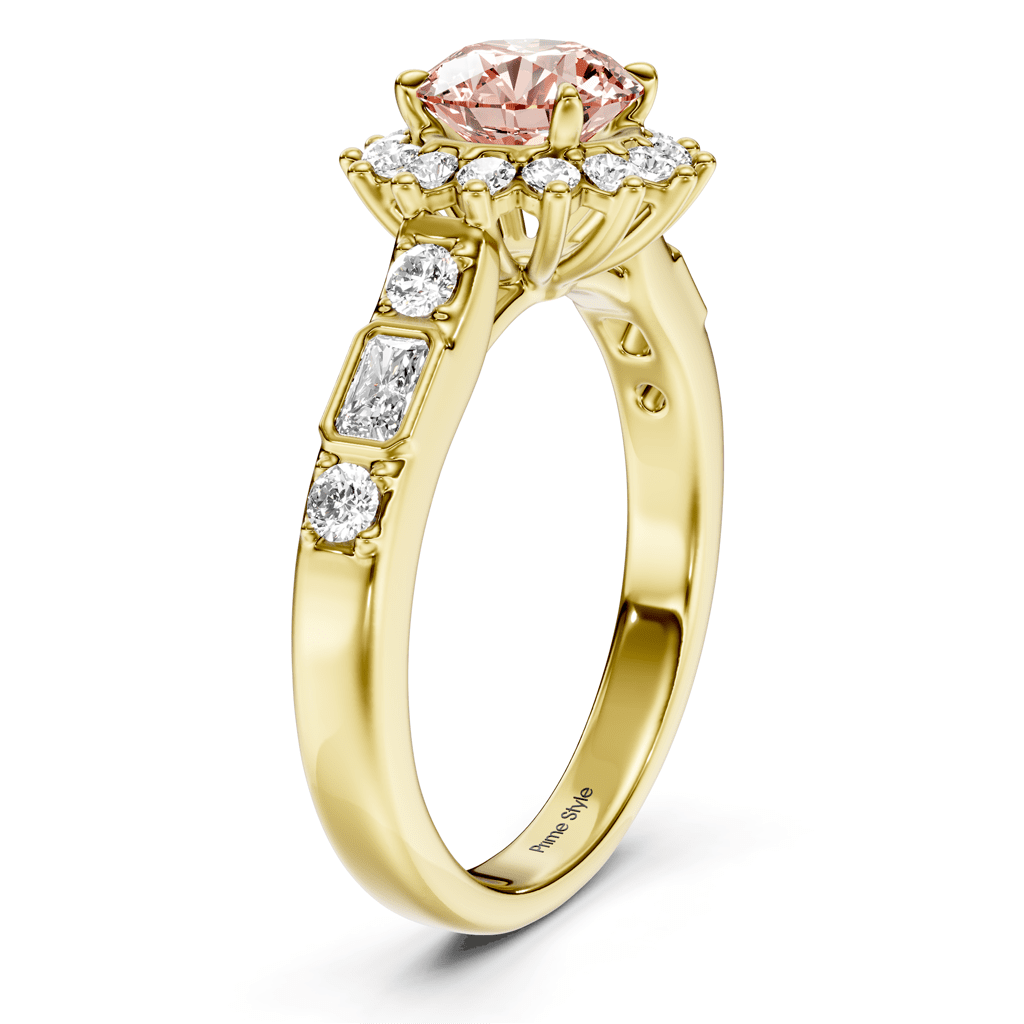 1.57 - 4.57 CT Radiant & Round Cut Fancy Pink Diamonds - Engagement Ring - Primestyle.com