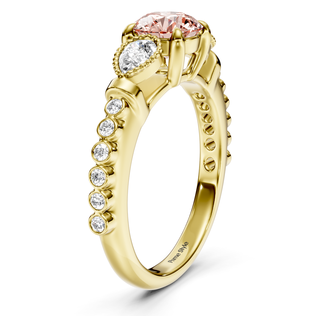 1.42-4.42 CT Pear & Round Cut Fancy Pink Diamonds - Engagement Ring