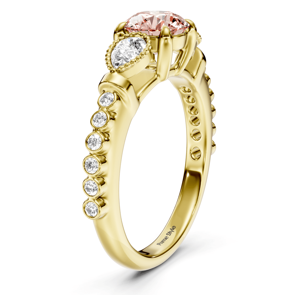 1.42 - 4.42 CT Pear & Round Cut Fancy Pink Diamonds - Engagement Ring - Primestyle.com