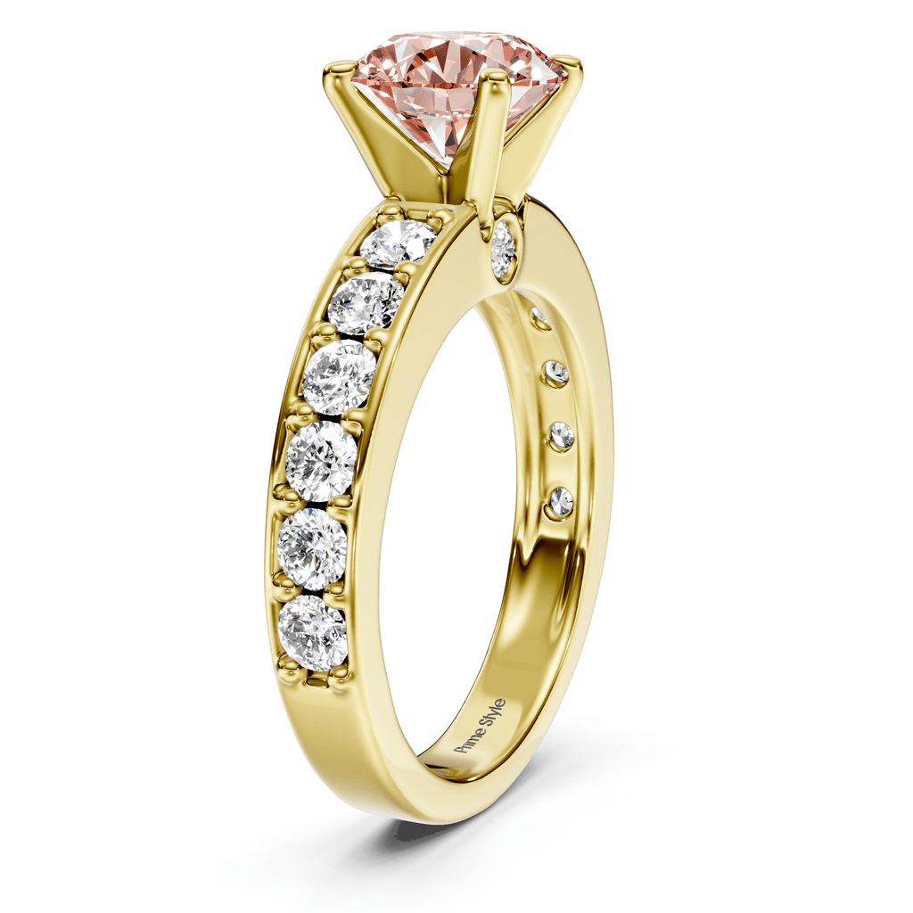 1.80 - 4.80 CT Princess & Round Cut Fancy Pink Diamonds - Engagement Ring - Primestyle.com