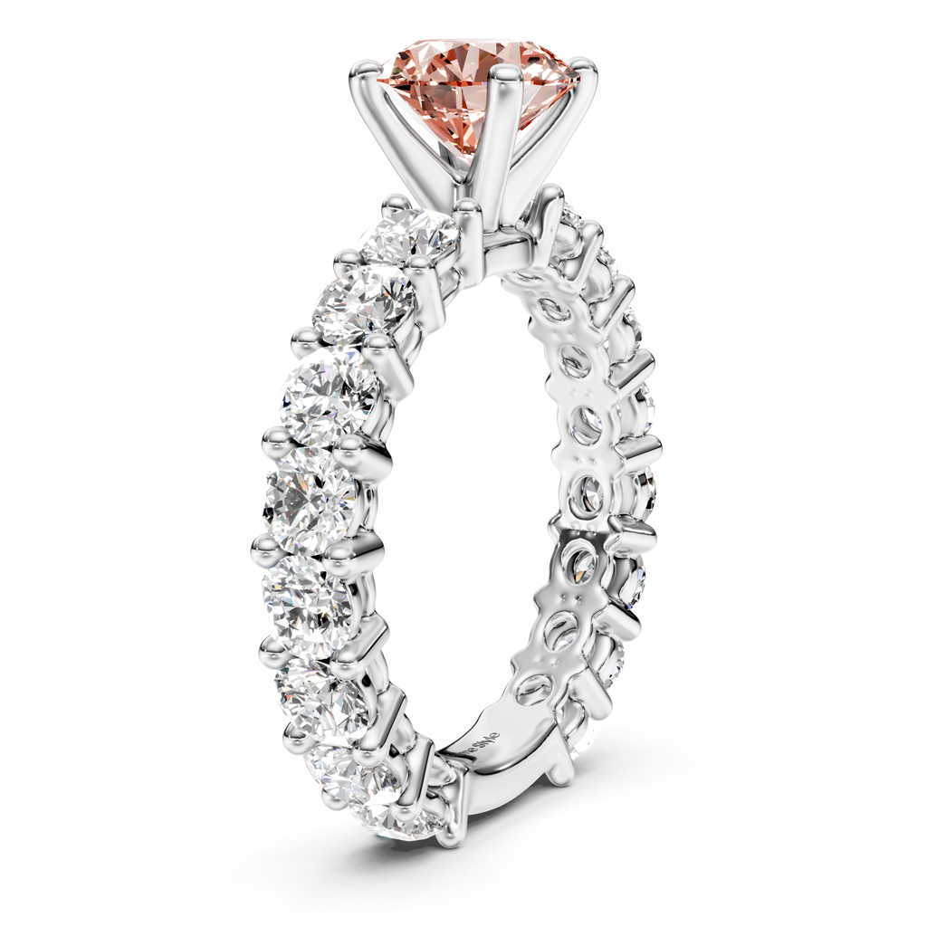 3.25-6.25 CT Round Cut Fancy Pink Diamonds - Engagement Ring