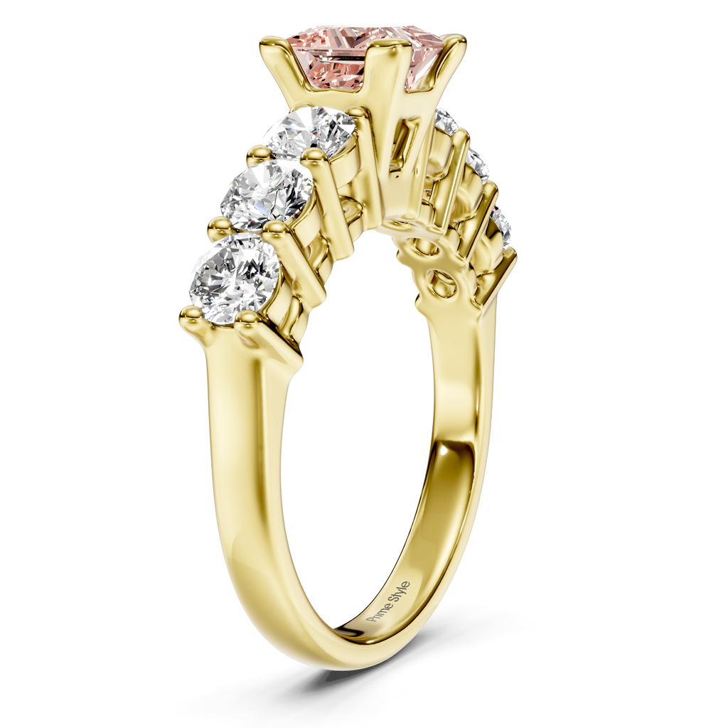 2.60-5.60 CT Round Cut Fancy Pink Diamonds - Engagement Ring