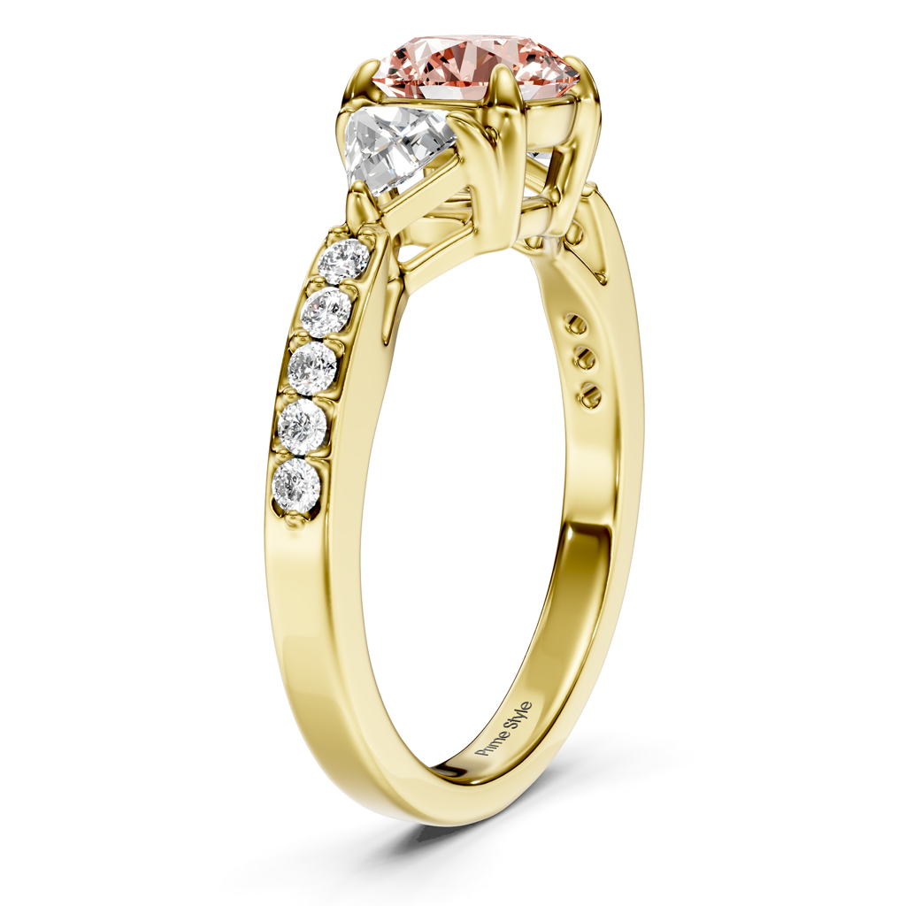 1.60-4.60 CT Round & Triangle Cut Fancy Pink Diamonds - Engagement Ring