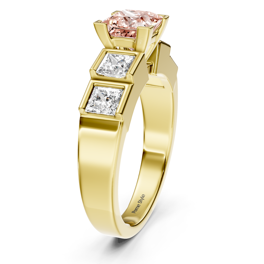 1.80-4.80 CT Princess Cut Fancy Pink Diamonds - Engagement Ring