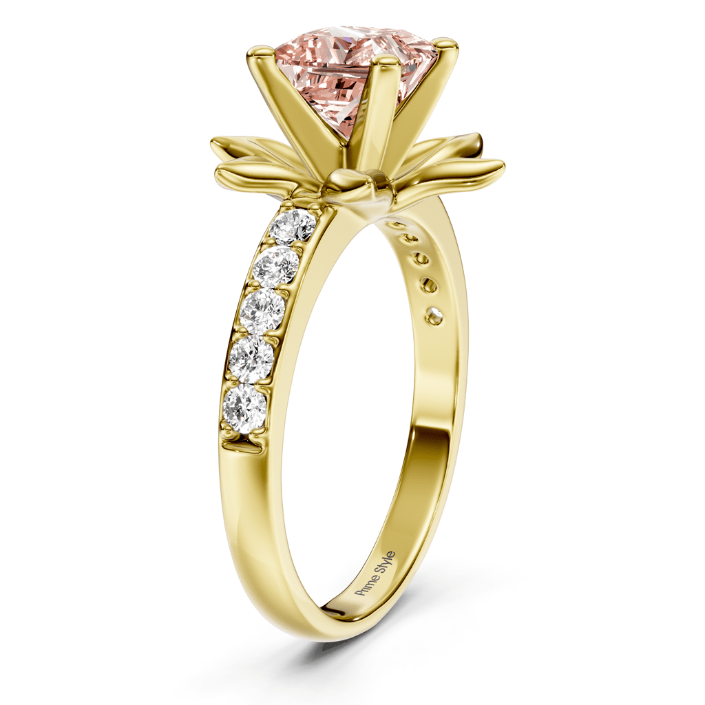 1.25-4.25 CT Princess & Round Cut Fancy Pink Diamonds - Engagement Ring