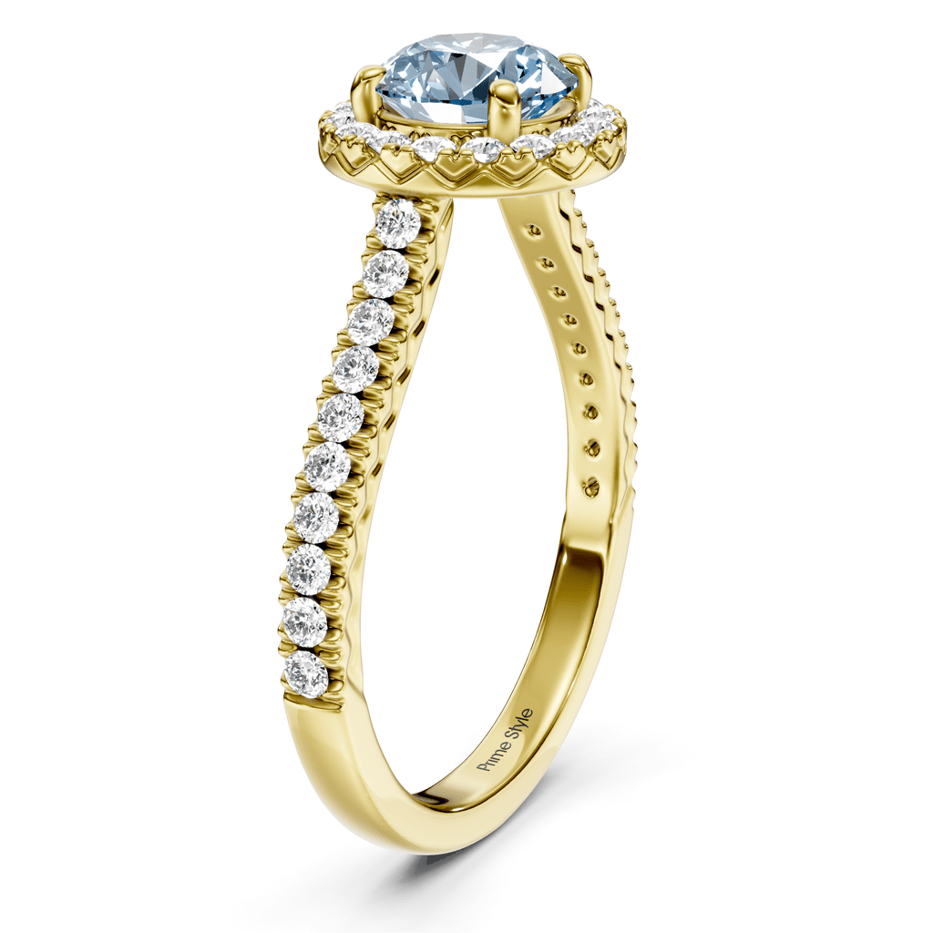 1.45 - 4.45 CT Round Cut Fancy Blue Diamonds - Engagement Ring - Primestyle.com