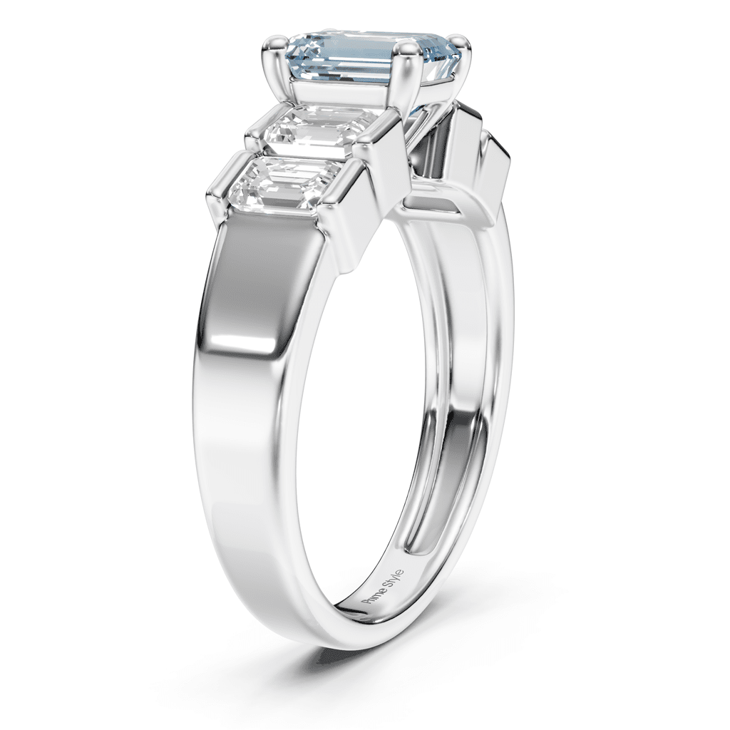 2.30 - 5.30 CT Emerald Cut Fancy Blue Diamonds - Engagement Ring - Primestyle.com