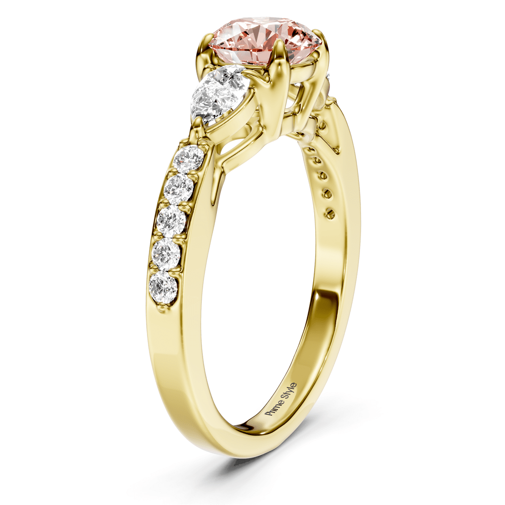1.50-4.50 CT Pear & Round Cut Fancy Pink Diamonds - Engagement Ring