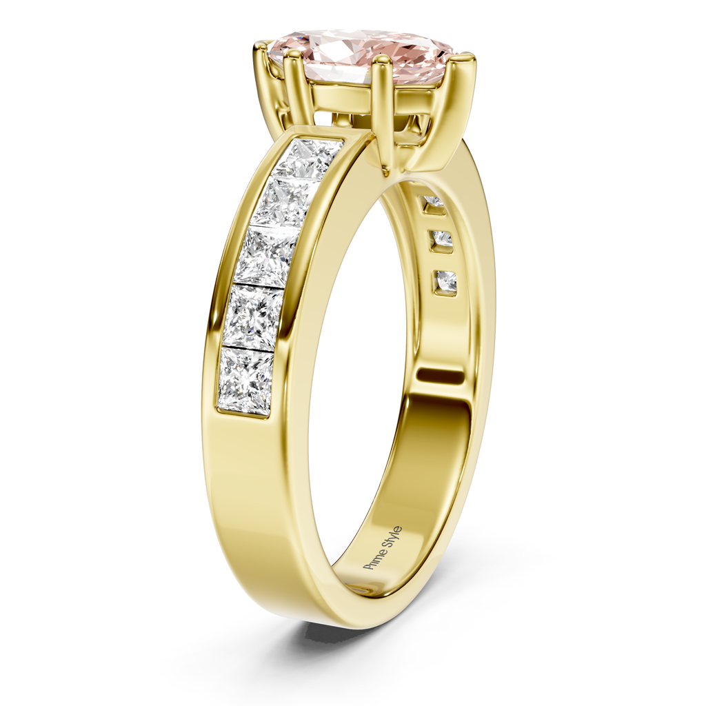 1.90-4.90 CT Princess Cut Fancy Pink Diamonds - Engagement Ring