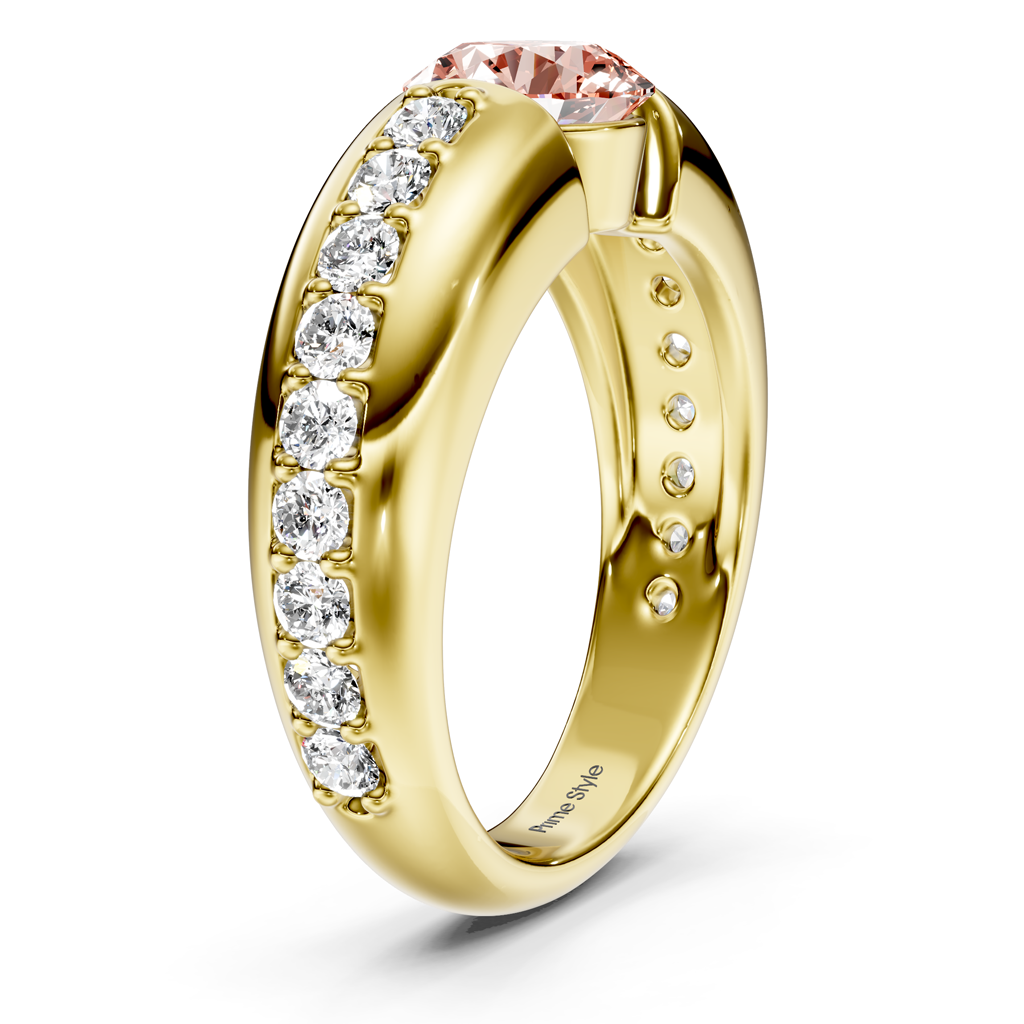 1.50-4.50 CT Round Cut Fancy Pink Diamonds - Engagement Ring