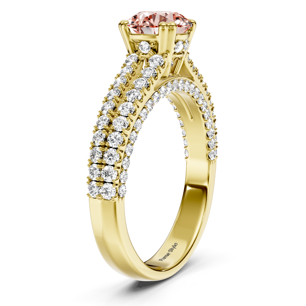 1.70-4.70 CT Round Cut Fancy Pink Diamonds - Engagement Ring