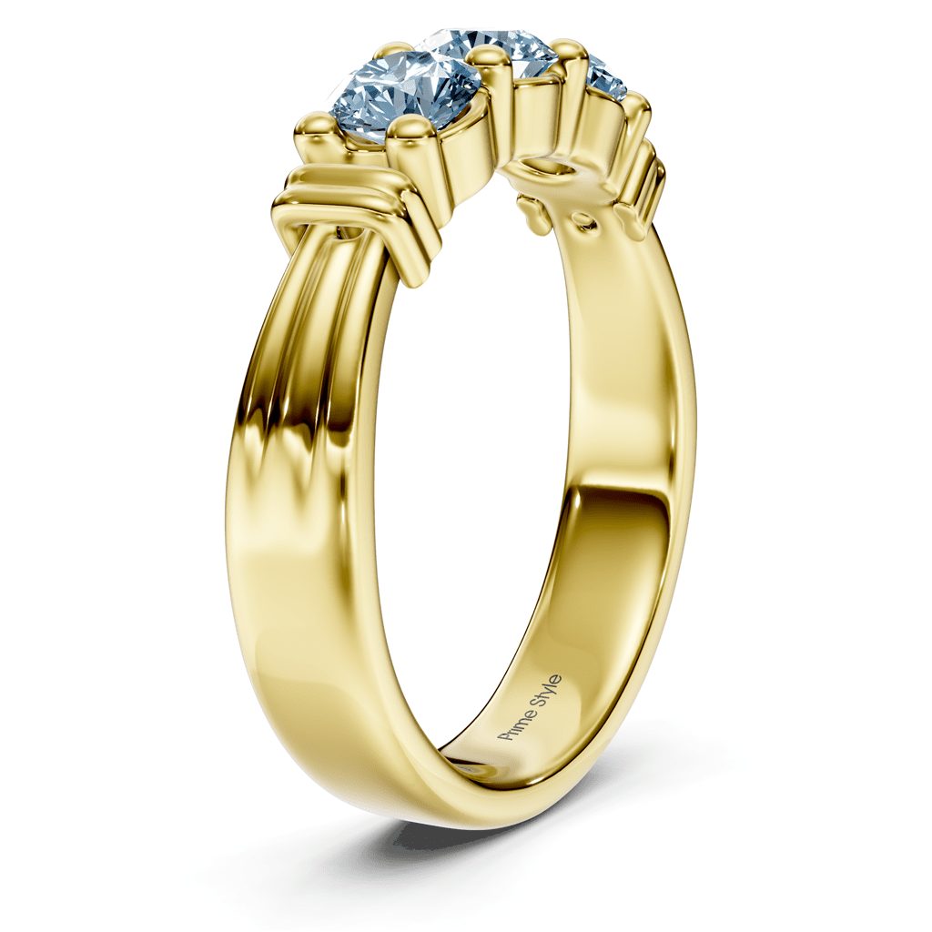 1.55-4.55 CT Round Cut Fancy Blue Diamonds - Engagement Ring