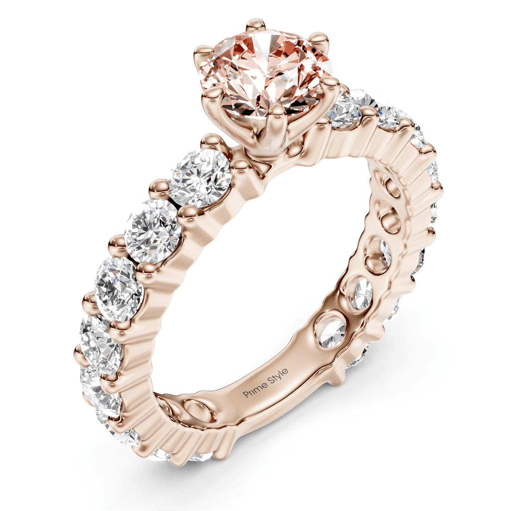 3.40 - 6.40 CT Emerald & Round Cut Fancy Pink Diamonds - Engagement Ring - Primestyle.com
