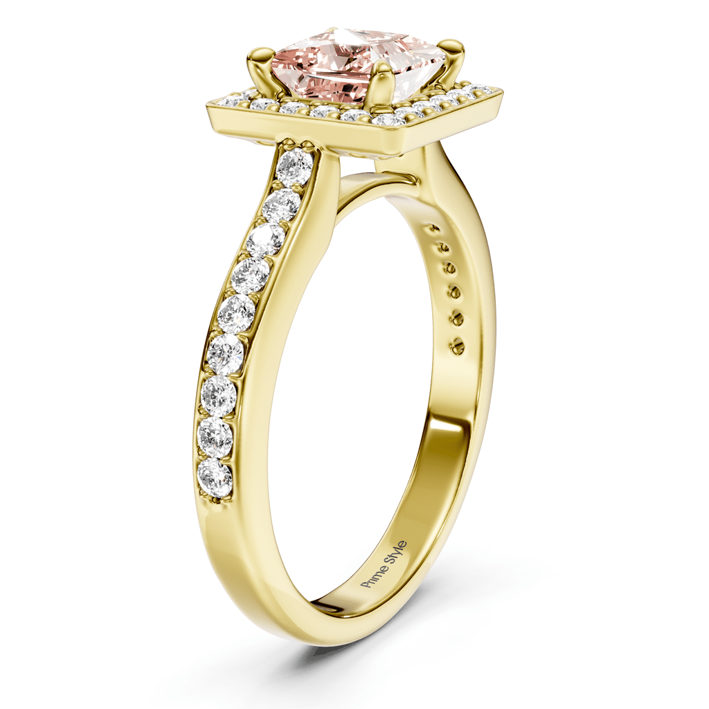 1.40 - 4.40 CT Princess & Round Cut Fancy Pink Diamonds - Engagement Ring - Primestyle.com