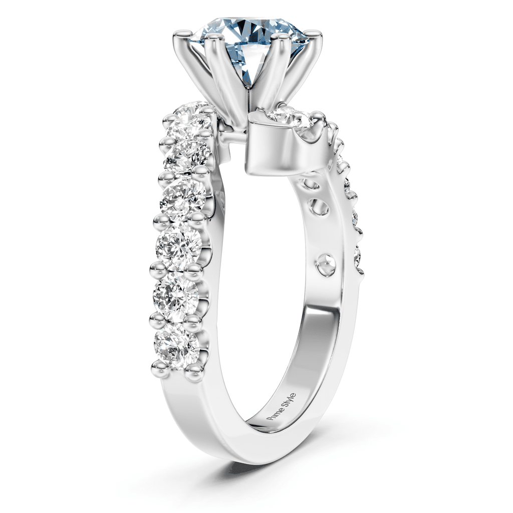 2.30 - 5.30 CT Emerald & Round Cut Fancy Blue Diamonds - Engagement Ring - Primestyle.com