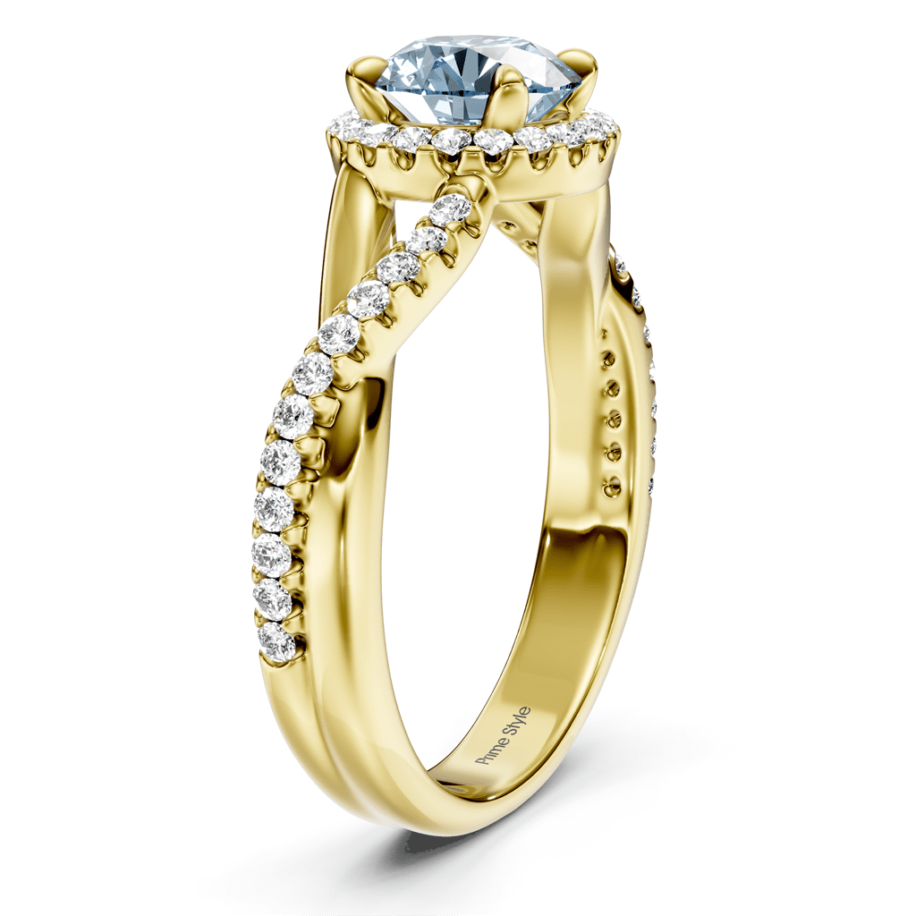 1.25-4.25 CT Round Cut Fancy Blue Diamonds - Engagement Ring