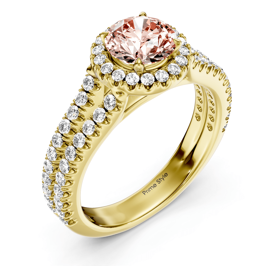 1.60 - 4.60 CT Round Cut Fancy Pink Diamonds - Engagement Ring - Primestyle.com