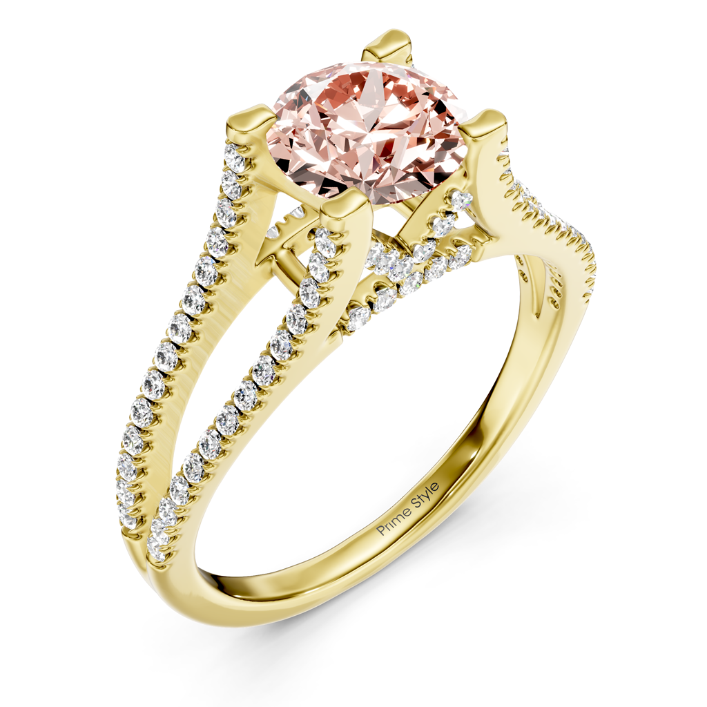 1.40-4.40 CT Round Cut Fancy Pink Diamonds - Engagement Ring