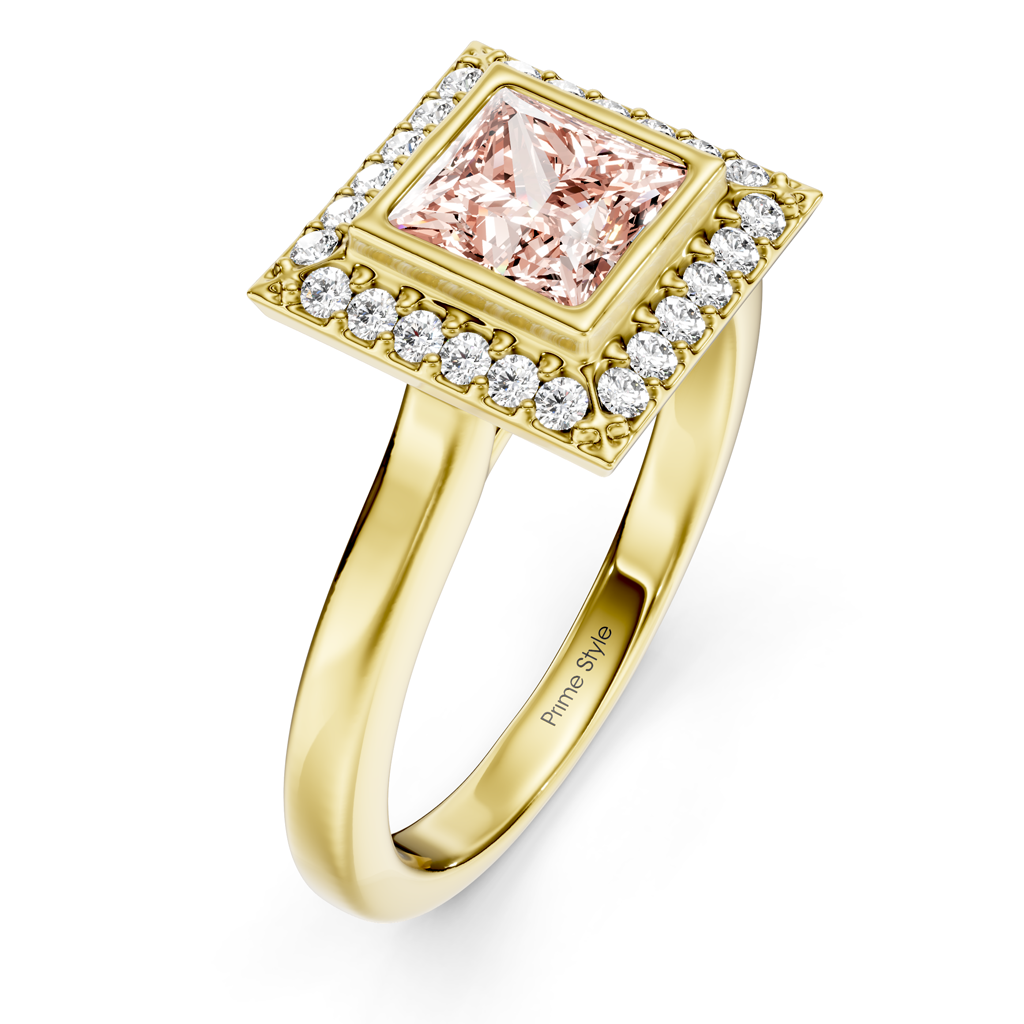 1.14-4.14 CT Princess & Round Cut Fancy Pink Diamonds - Engagement Ring