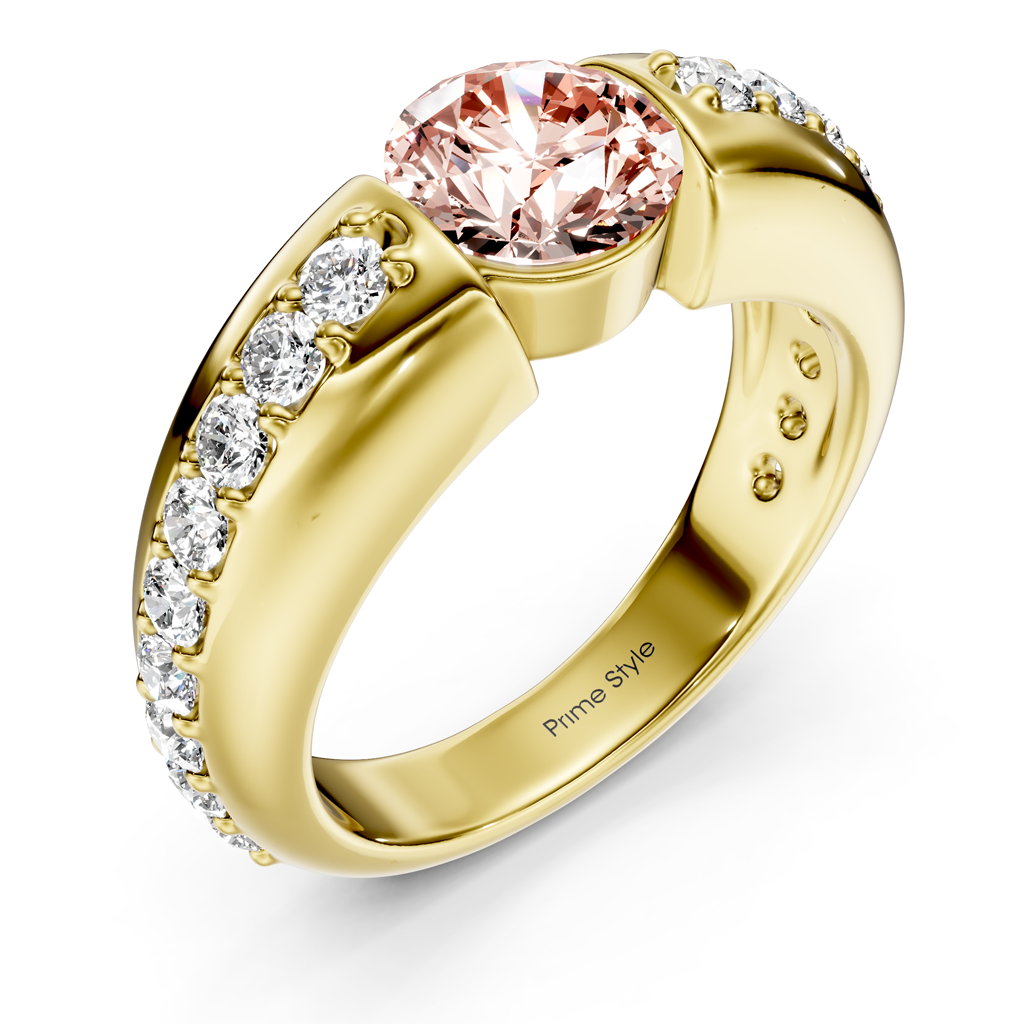 1.50-4.50 CT Round Cut Fancy Pink Diamonds - Engagement Ring