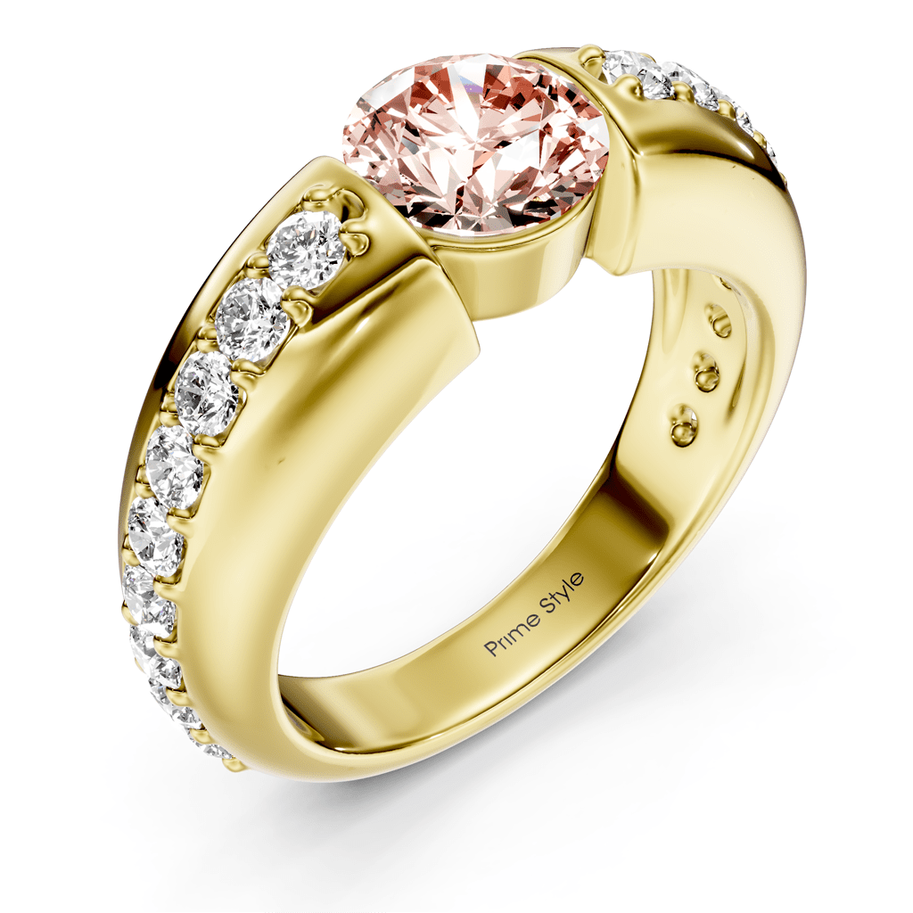 1.50 - 4.50 CT Round Cut Fancy Pink Diamonds - Engagement Ring - Primestyle.com