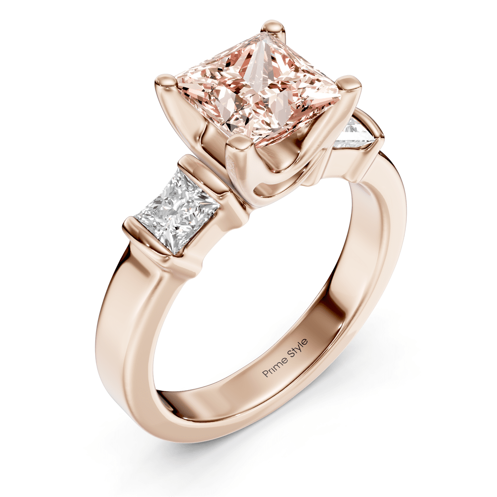 1.50 - 4.50 CT Princess Cut Fancy Pink Diamonds - Engagement Ring - Primestyle.com