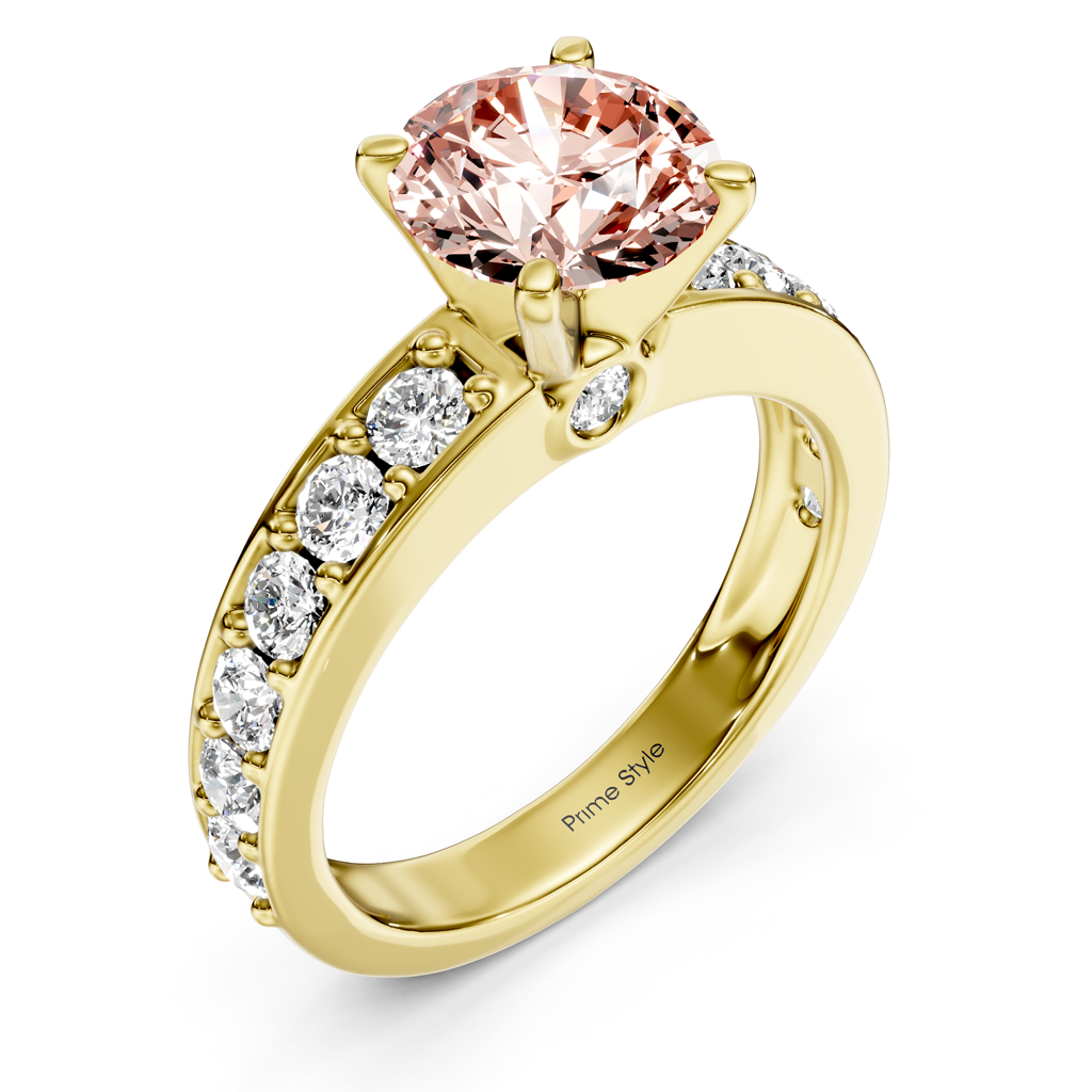 1.80-4.80 CT Princess & Round Cut Fancy Pink Diamonds - Engagement Ring