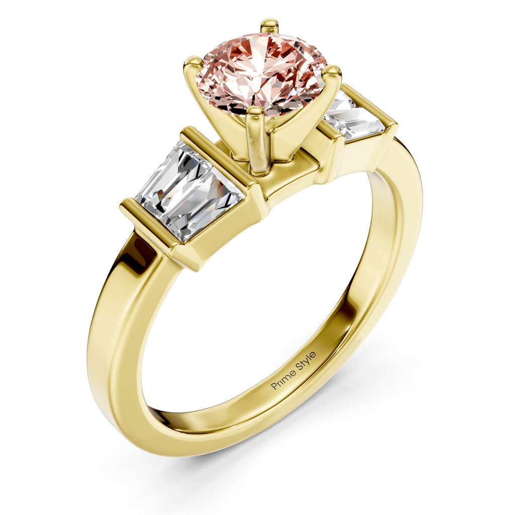 1.40-4.40 CT Round & Taper Cut Fancy Pink Diamonds - Engagement Ring