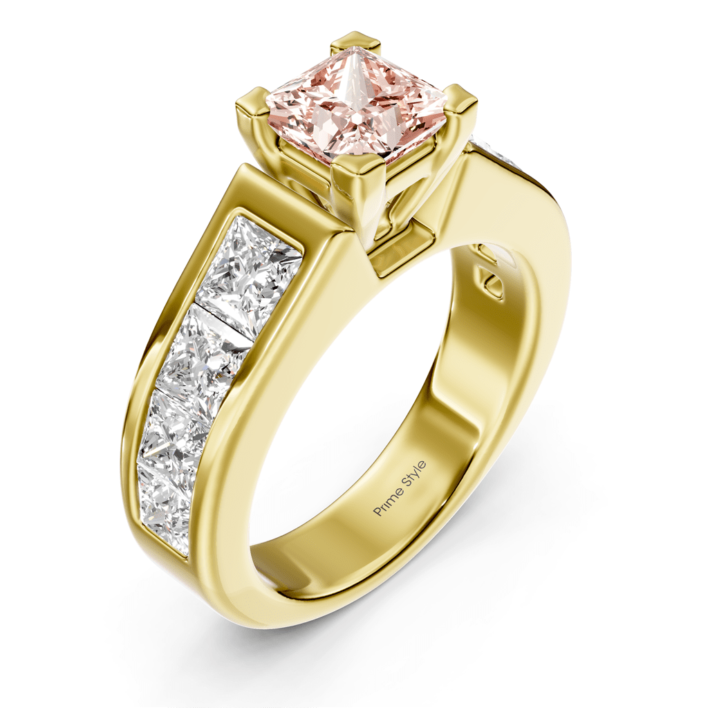 3.30 - 6.30 CT Princess Cut Fancy Pink Diamonds - Engagement Ring - Primestyle.com