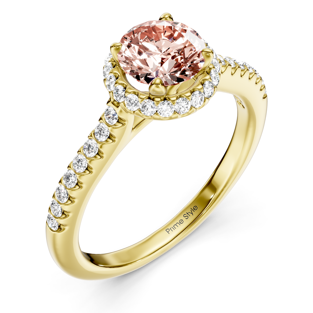 1.30-4.30 CT Round Cut Fancy Pink Diamonds - Engagement Ring