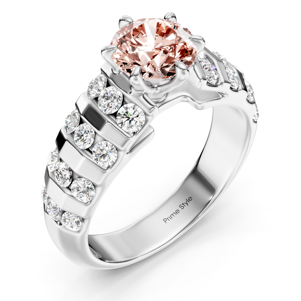 1.75-4.75 CT Round Cut Fancy Pink Diamonds - Engagement Ring
